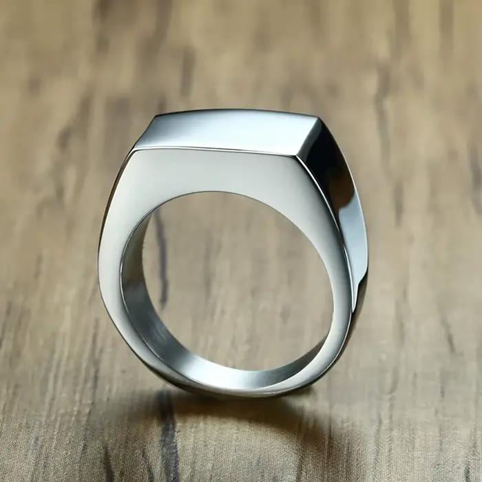 Bague de motard en acier inoxydable plaquée or 18 carats pour homme, alliance de mariage, bijou classique pour cérémonie, cadeau de qualité supérieure