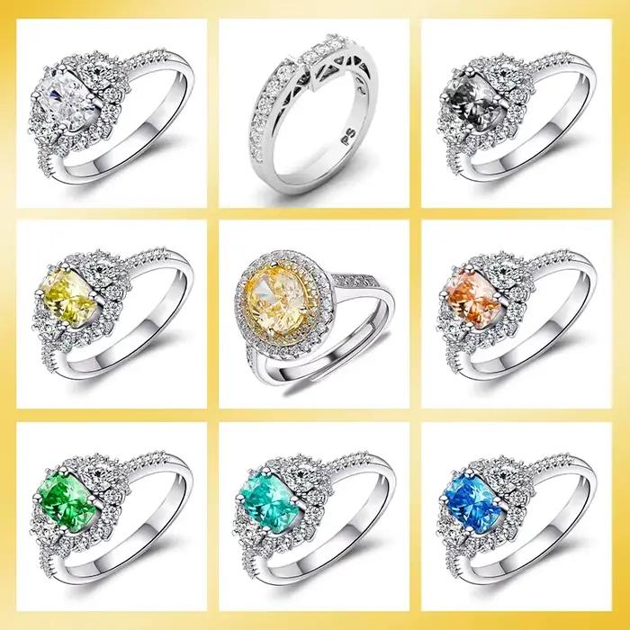 Bague Moissonite personnalisée en or 10K 14K 18K, alliance de mariage avec pierre D color VVS1, bijoux personnalisables pour occasions spéciales femmes et hommes