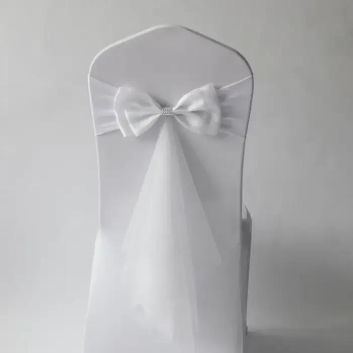 Ceintures de chaise en Spandex avec nœud papillon prêtes à l'emploi pour mariage, anniversaire et célébrations de vacances élégantes
