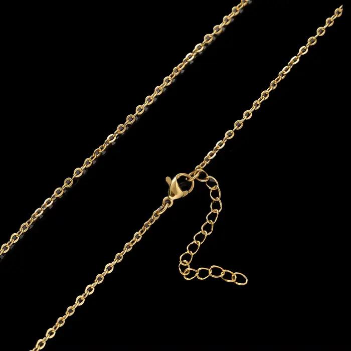 Collier chaîne à maillons en acier inoxydable doré