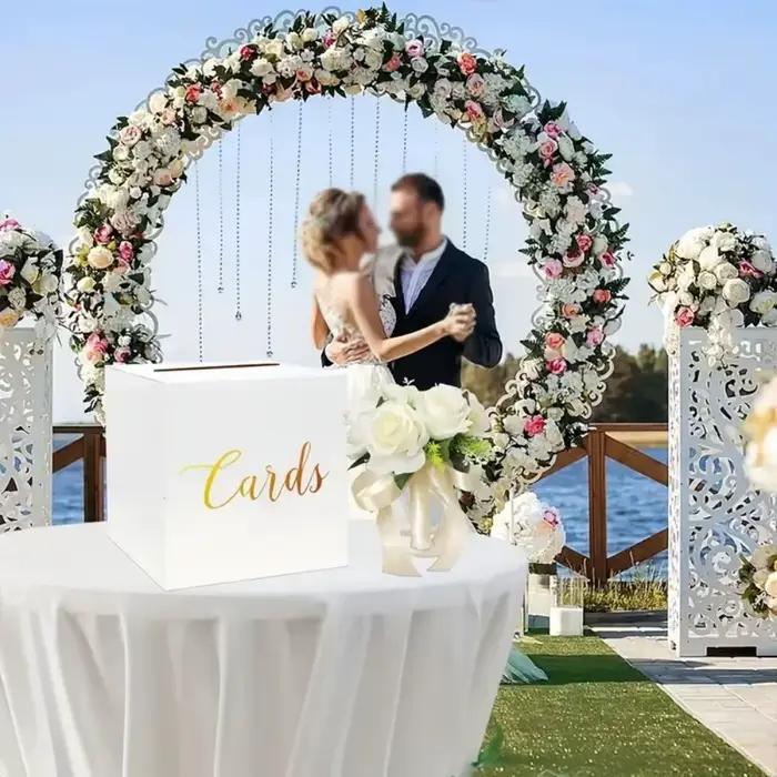 Boîte à Cartes en Carton Blanc Pour Décoration de Mariage Occasionnelle Fiançailles Anniversaire Saint Valentin Fête des Mères Fête des Enseignants Occasions Spéciales