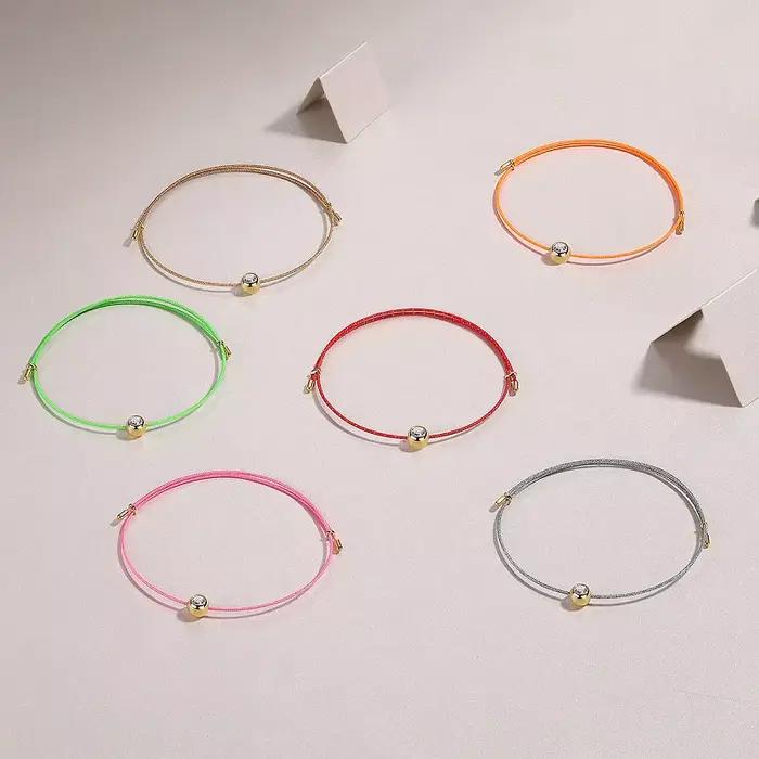 Bracelet en Moissanite VVS1, certifié GRA, diamant de laboratoire de 0,3 carat, cordon réglable 6 couleurs, bijoux élégants pour femmes