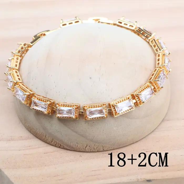 Ensemble de bijoux de mariée en argent 925 couleur or avec zircon blanc et pierres naturelles pour femmes occasions spéciales mariage cérémonies et port quotidien