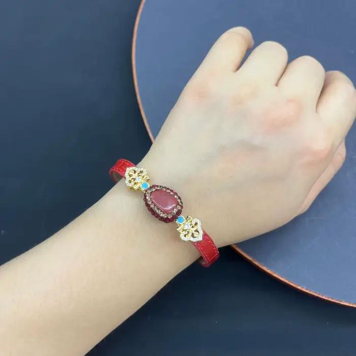 Bracelet en cristal de quartz turquoise aigue-marine naturelle brute pour femme
