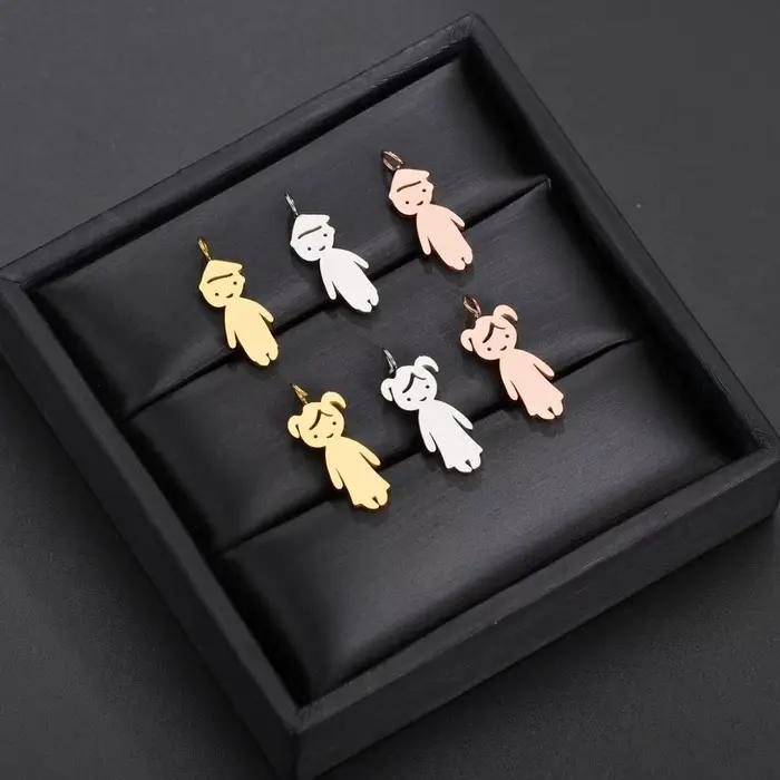 Collier pendentif personnalisé pour garçons et filles, en acier inoxydable, pour femmes et enfants, nom gravé, perles de Date, bijoux de famille