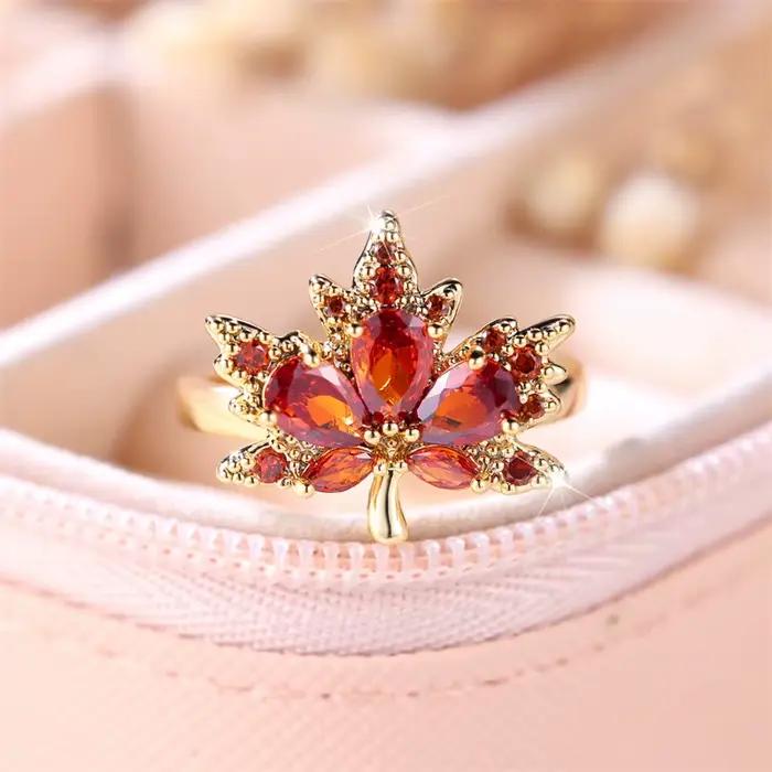 Bague en pierre rouge géométrique élégante pour femmes occasions de mariage et anniversaires de mariage