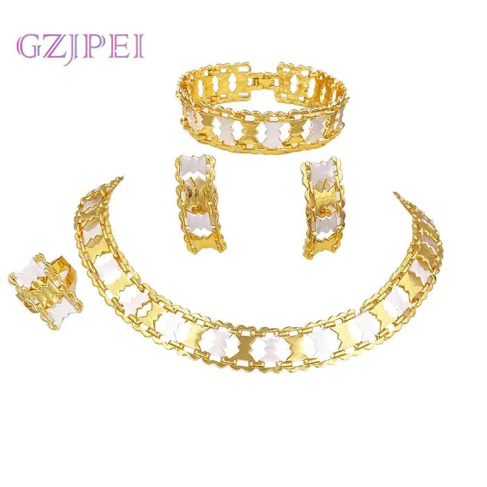 Ensemble de bijoux GZJPEI à la mode avec plaquage or 18 carats et design italien ajouré pour femmes, idéal pour les occasions spéciales et les cadeaux de mariage