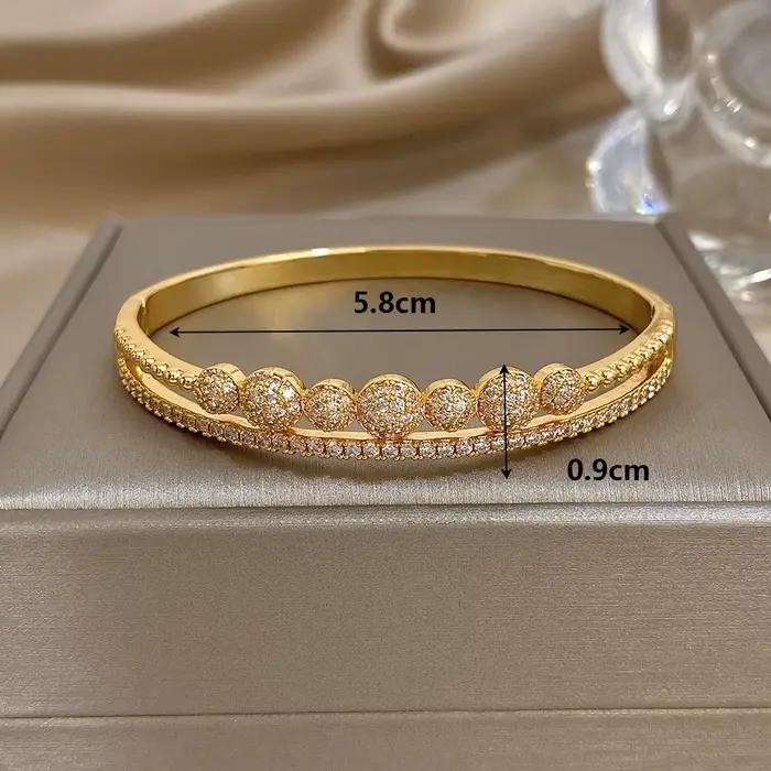 Bracelet de luxe plaqué or en Zircon scintillant pour femmes