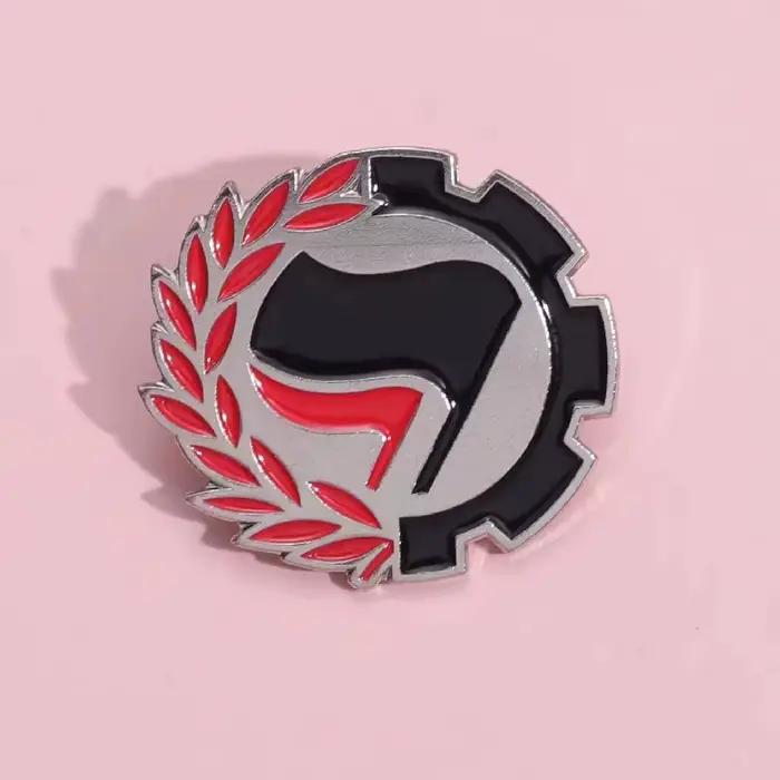 Broche en émail avec Logo de drapeau d'action Antifa, drapeau Anti-Racisme pour décoration, Alliance contre la guerre et la paix, broche, Badge à revers, vente en gros