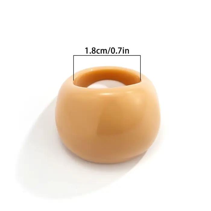Bague en acrylique exagérée, couleur bonbon, géométrique classique, en résine, grande dôme, style simple, pour la mode