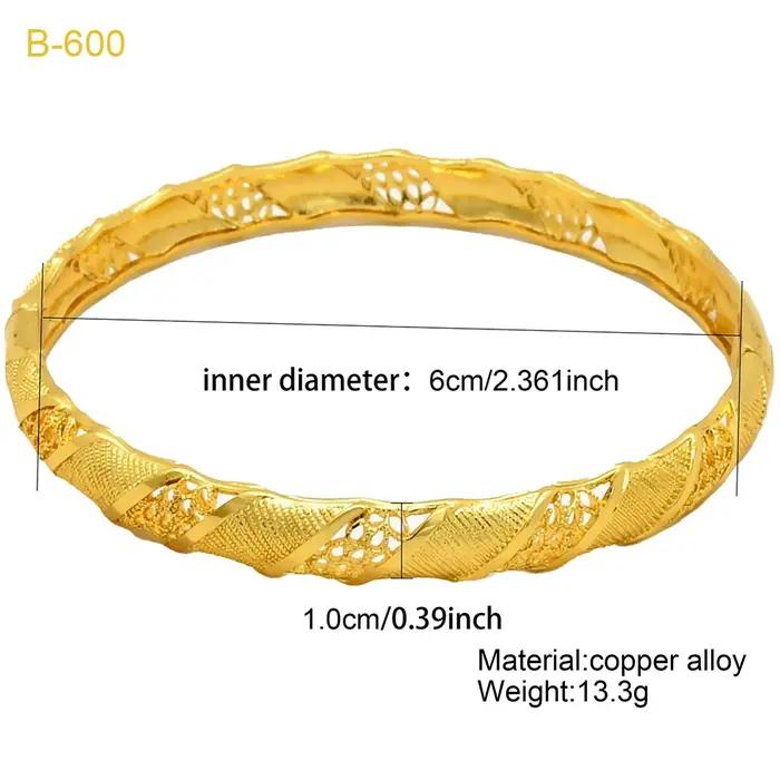 Bracelets de Dubaï 24K pour femmes, éthiopien, africain, mode, document en or, mariée saoudienne, bracelet de mariage, bijoux à la main, cadeaux