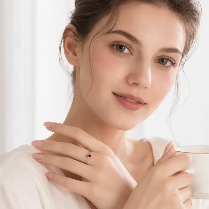 Bague d'amour aux fraises, bijoux fins européens pour filles et femmes, nouveau cadeau fantaisie mignon de printemps 2022 en argent Sterling 925, Super offres