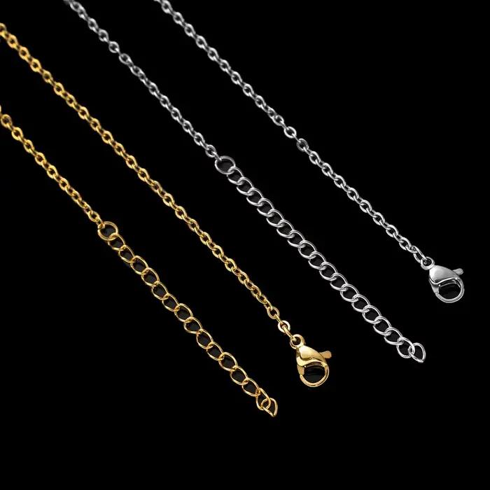 Collier chaîne à maillons en acier inoxydable doré
