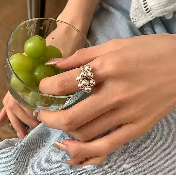Bagues en argent Sterling 925 style simple vintage faites à la main réglables pour femmes pour les occasions spéciales et le quotidien
