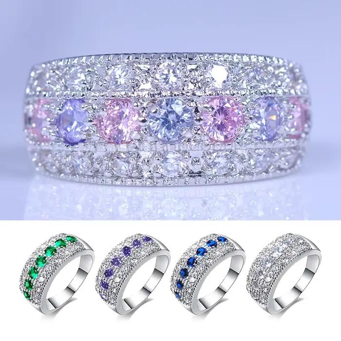 Petite bague ronde en pierre de Zircon pour femme