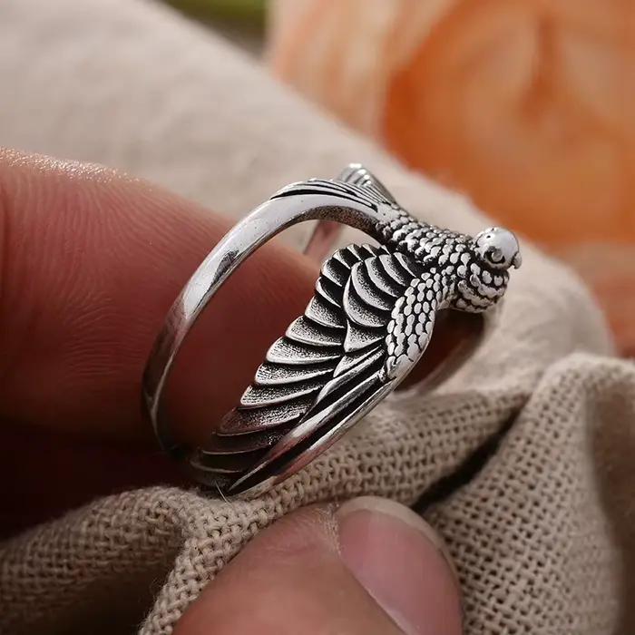 Bague rétro en argent thaïlandais pour femme, design en forme de cheminée, bijoux originaux, cadeaux d'anniversaire, ne se décolore pas, meilleure vente