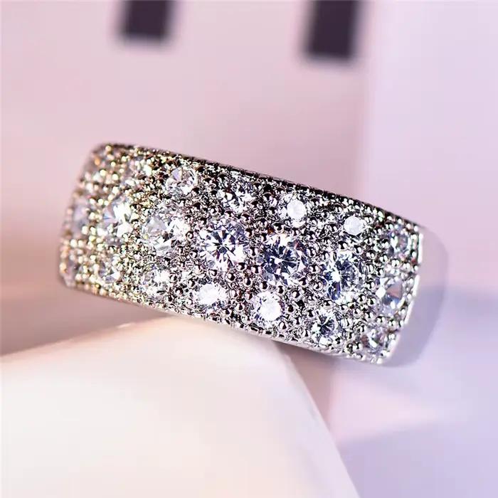 Petite bague ronde en pierre de Zircon pour femme