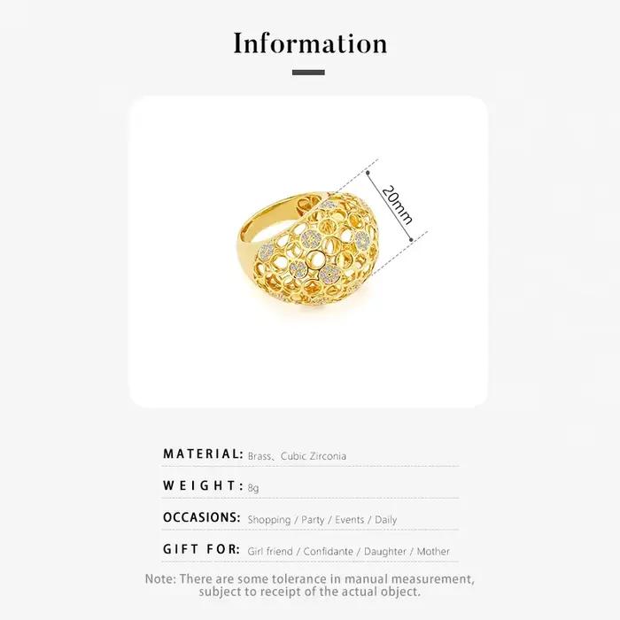 IVOG – bague ajourée au Design luxueux pour femmes, bague en zircone cubique, bijoux à la mode, magasin phare officiel