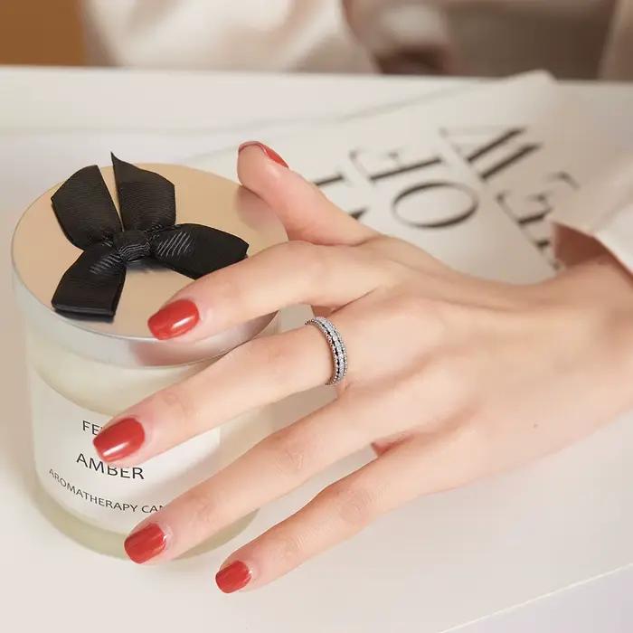 Bague en argent regardé 925 Moissanite pour femme