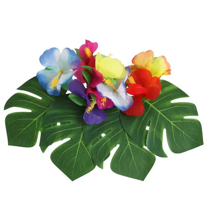 Feuilles de palmier tropicales, 12 pièces, décoration de mariage, feuille de plante de Jungle verte, Luau hawaïen, décoration de fête à domicile