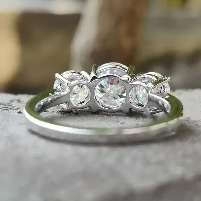 Bague de fiançailles en diamant Moissanite 4 carats avec certificats