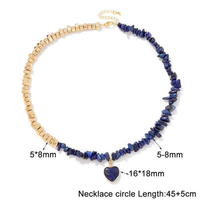 2025 nouveau coeur pierre pendentif collier puce irrégulière