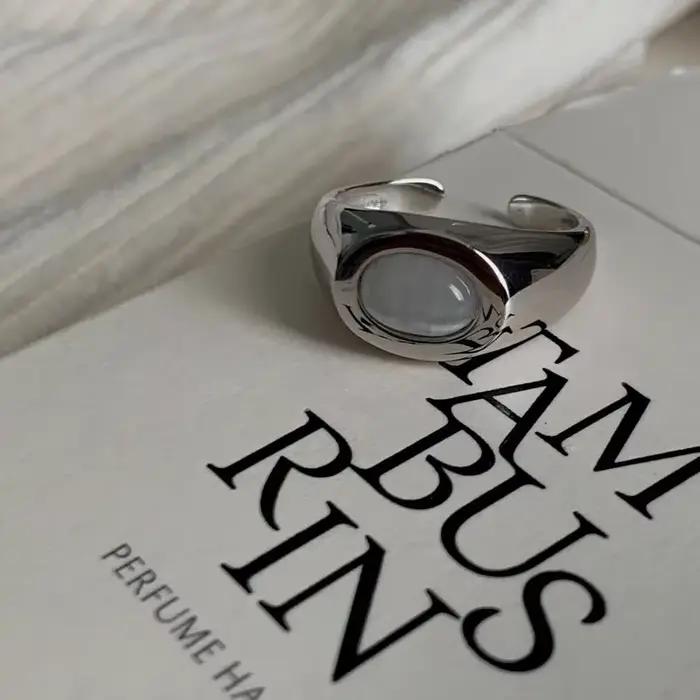 Bague coréenne en zircone géométrique pour femmes