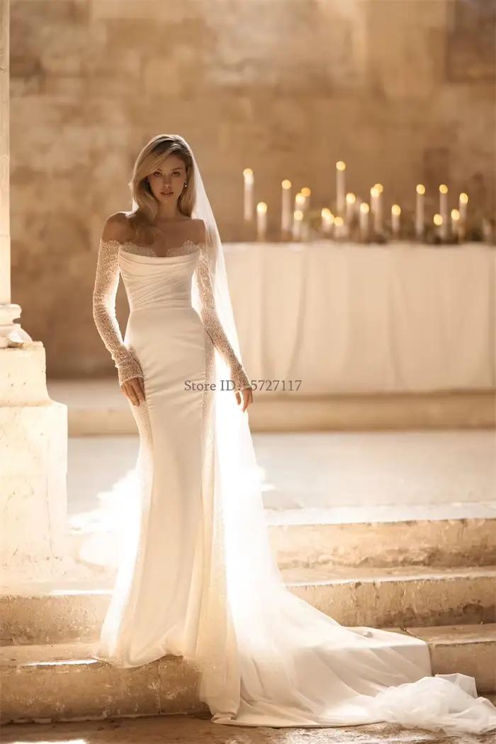 Robes De mariée modernes personnalisées col en coeur sirène