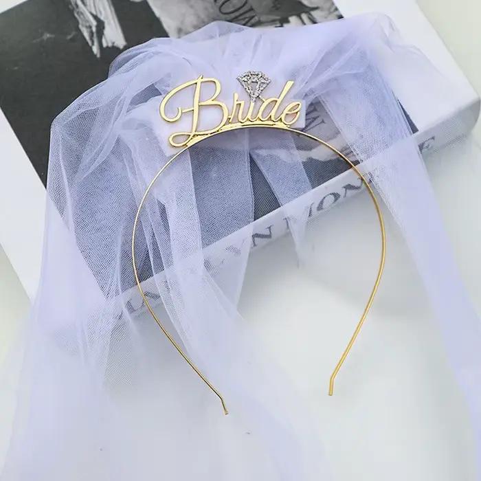 Mariée pour être couronne diadème voile bandeau Bachelorette poule fête nuptiale Photo accessoires mariage fiançailles répétition décoration