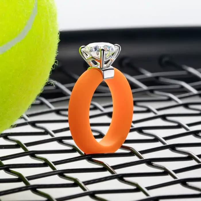 Bague de fiançailles solitaire MossanRappr en argent sterling 925 avec moissanite couleur D de 3