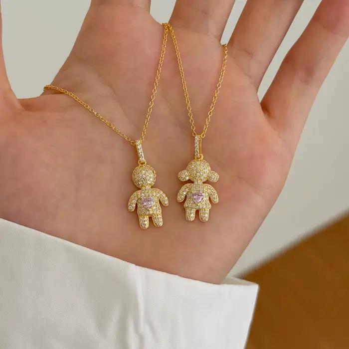 Commandes personnalisées-chaîne en laiton, boucles d'oreilles, pendentif, bijoux à la mode Hiphop Rock, pierres complètes, Bracelet de Tennis, collier pour femmes/hommes