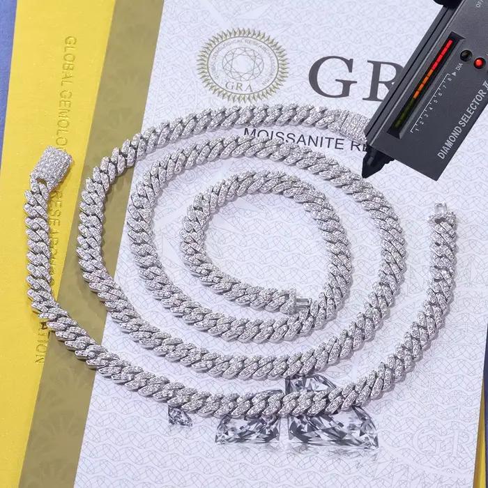 Collier cubain Nuoya 6MM à une rangée de moissanite