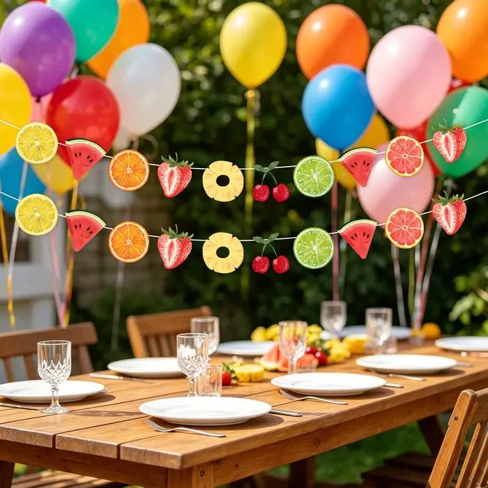 Décorations de fête sur le thème des fruits tropicaux d'été hawaïens, bannière, guirlande fruitée pour anniversaire d'enfants, décoration de baby shower