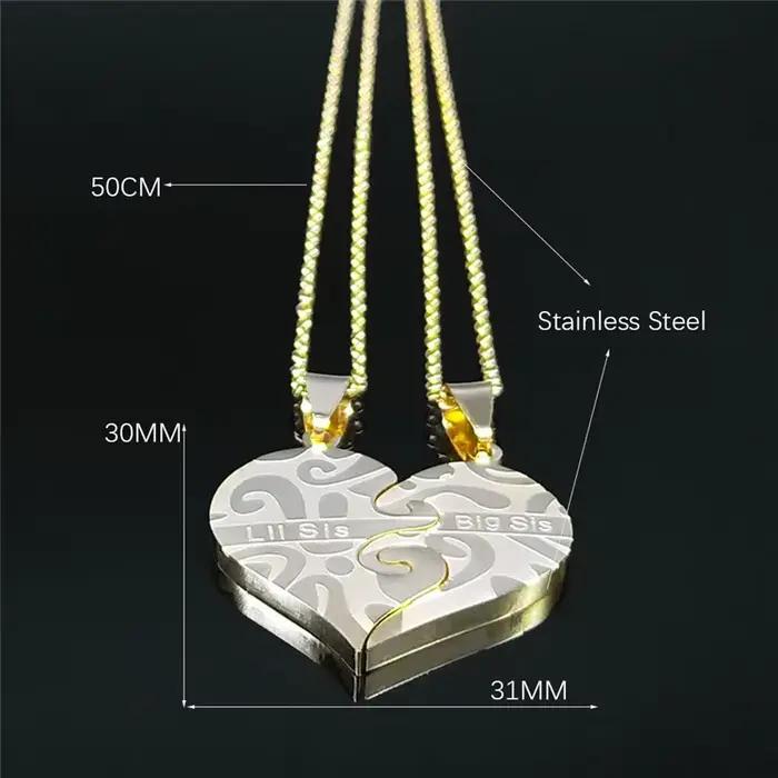 Colliers de la présidence en acier inoxydable pour hommes et femmes, grand, petit, réglable, pendentif document en or, bijoux en acier inoxydable, incontinuité, 193.BR, NXH1S01, 2 pièces