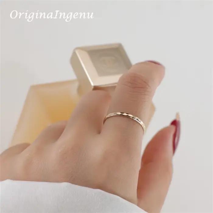 Bague martelée remplie d'or 14 carats pour femme, alliance de mariage, bijoux minimalistes, étanches, hypoallergéniques, style boho, occasions spéciales