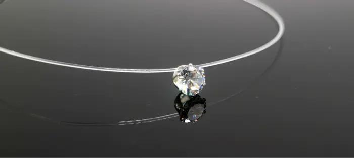 Collier en Zircon Cubique à la Mode avec Chaîne Invisible et Pendentif Étoile pour Fêtes et Occasions Spéciales