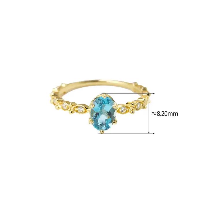 LAMOON – bagues en topaze naturelle pour femmes