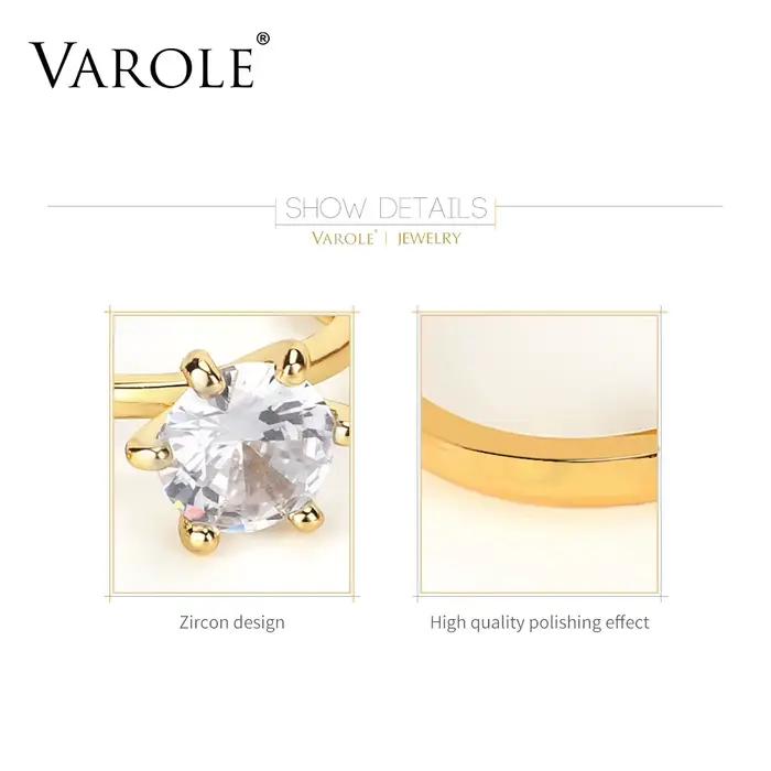 VAROLE-Bagues multicouches brillantes pour femmes, bague empilée, bijoux de mariage à la mode, vente en gros