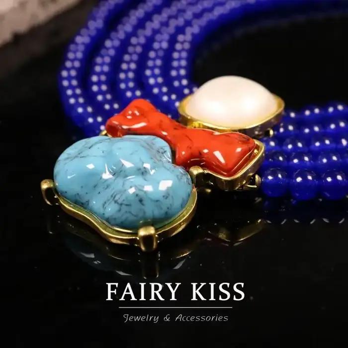 Collier en cristal de roche perlé fait à la main, ensemble de bijoux Vintage français haut de gamme, Style Court, accessoires de qualité supérieure