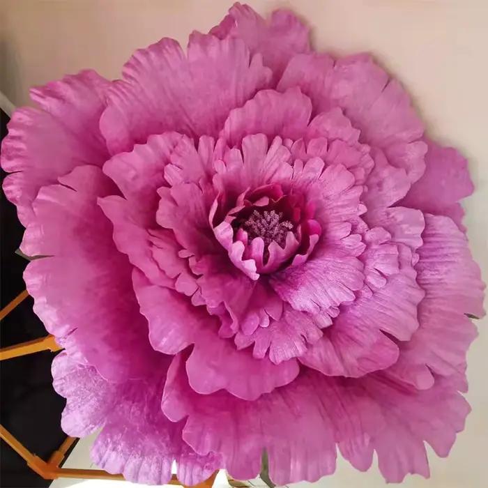 Grande tête de pivoine artificielle en velours pour décoration de mariage