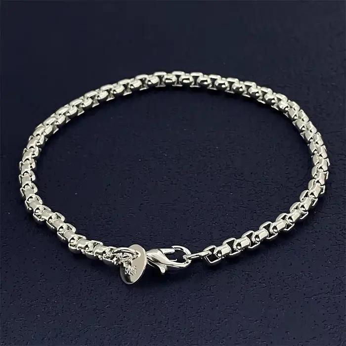 Bracelet en argent Sterling 925 boîte ronde vénitienne bijoux exquis pour femmes cadeau de fête engagement mariage anniversaire