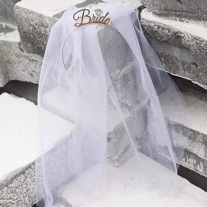 Mariée pour être couronne diadème voile bandeau Bachelorette poule fête nuptiale Photo accessoires mariage fiançailles répétition décoration