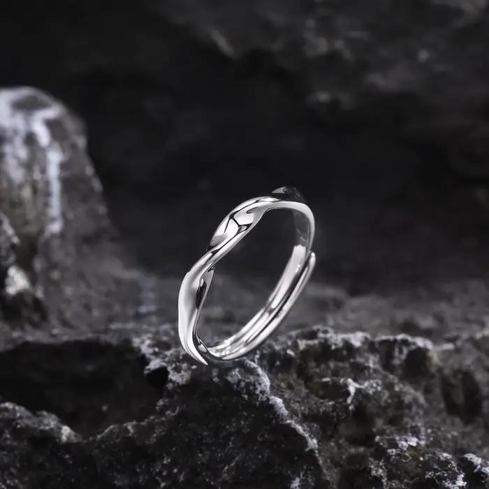 Bague Torsadée Minimaliste en Argent Sterling 925 pour Hommes Alliances de Mariage Unisexes Occasions Spéciales