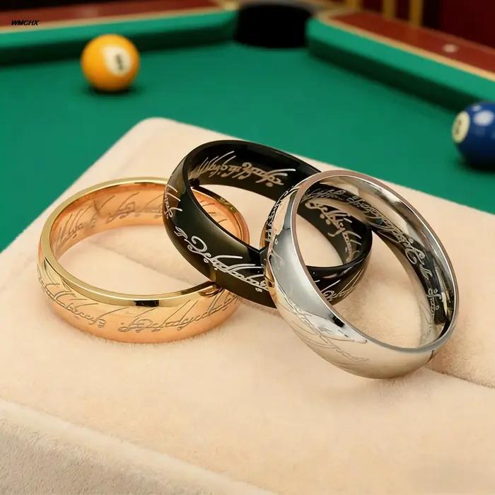 Bagues de mariage exquises en acier inoxydable 6MM gravées au laser pour couples