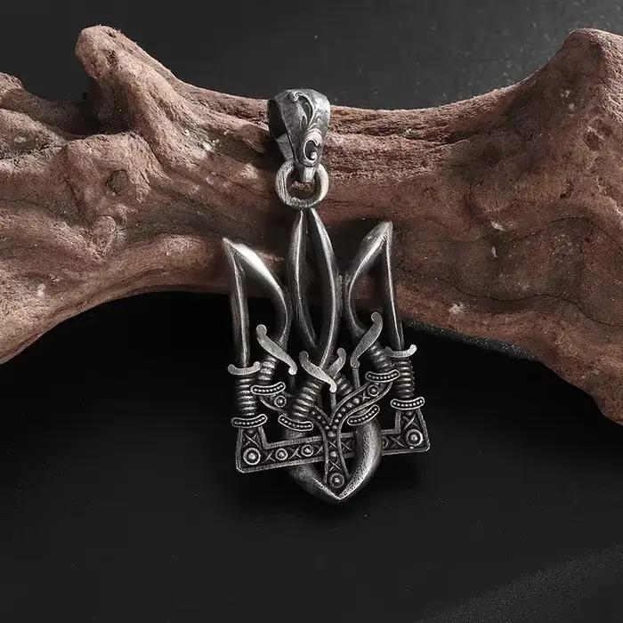 Collier Trident rétro Neptune Poseidon Accessoire de Bijoux Tendance pour Hommes Occasions Spéciales Multicolore Elégant