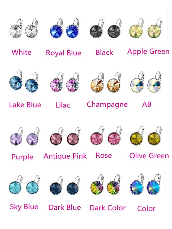 Boucles d'oreilles créoles cristal élégantes style bohème pour femmes occasions spéciales multicolores