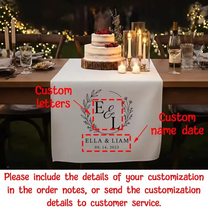 Panneau de table de mariage personnalisé, décoration de table de dîner nuptiale, panneau en tissu avec verset biblique, fournitures de mariage chrétien, enterrement de vie de garçon