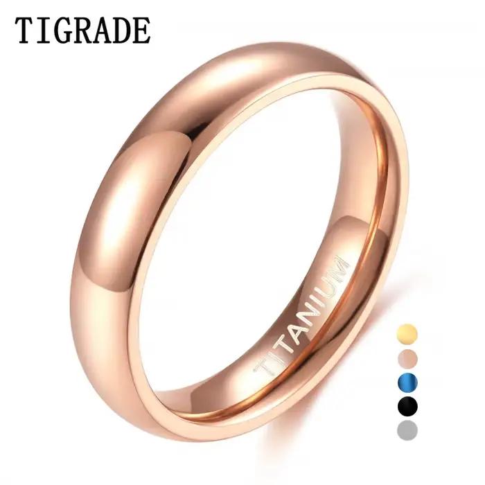 Bague de mariage Tigrade en titane pur or rose alliant élégance et confort pour hommes et femmes occasions spéciales