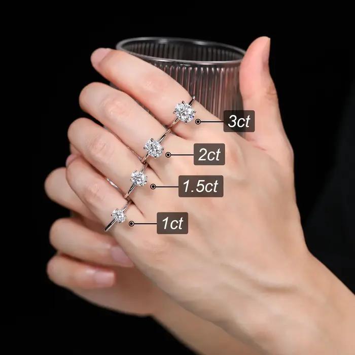 Bague de fiançailles solitaire en moissonite ovale en argent sterling 925 pour femme avec certificat gratuit pour occasions spéciales mariage fiançailles