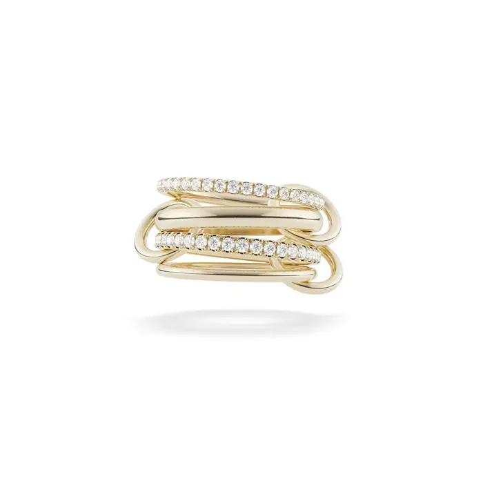 Bagues de fiançailles empilables pour femmes style moderne mixte de couleurs lune motif tracker fitness sommeil humeur occasions spéciales mariage engagement